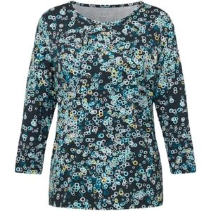 Rabe - Shirt - Antraciet - Met Grafisch Patroon - 3/4 Mouwen