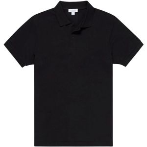 Sunspel, Heren, Tops, Zwart, Maat: L Piqué,