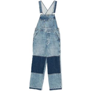 CO, Dames, Jumpsuits & Playsuits, Blauw, Maat: W25 Katoen,