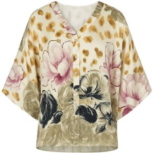 2-Biz, Dames, Blouses & Shirts, Veelkleurig, Maat: L/Xl Zijde,