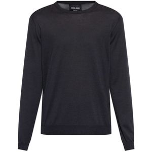 Giorgio Armani, Heren, Truien, Blauw, Maat: 3XL Zijde,