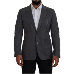 Dolce & Gabbana, Heren, Jassen, Grijs, Maat: XS Wol,