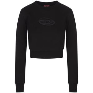 Diesel, Dames, Sweatshirts & Hoodies, Zwart, Maat: L Katoen,