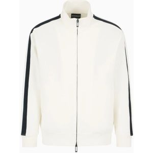 Emporio Armani, Heren, Sweatshirts & Hoodies, Wit, Maat: S Katoen,