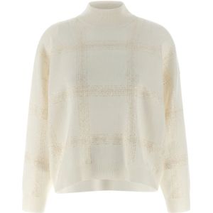 Brunello Cucinelli, Dames, Truien, Wit, Maat: S Zijde,