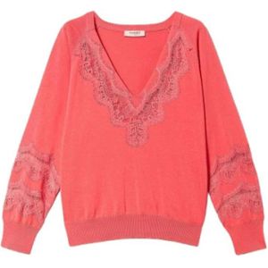 Twinset, Dames, Truien, Rood, Maat: M Katoen,