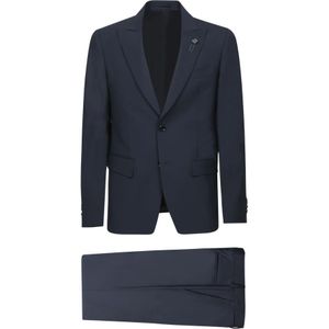 Lardini, Heren, Pakken, Blauw, Maat: 2XL Wol,
