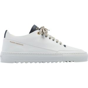 Mason Garments - Navy Bicolore Torino - Schoen - Wit - Leer