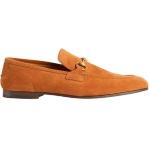 Gucci Jordaan suède loafers bruin , Brown , Heren , Maat: 43 EU