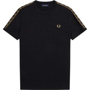 Fred Perry - Tape Ringer T-Shirt - Zwart - Katoen