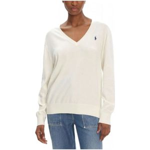 Polo Ralph Lauren - Trui - Crème - V-hals - Losse Pasvorm - Lange Mouw