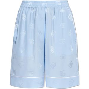 Dolce & Gabbana, Dames, Korte broeken, Blauw, Maat: 2XS Zijde,