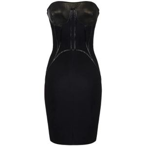 Elisabetta Franchi, Dames, Jurken, Zwart, Maat: XS Suède,