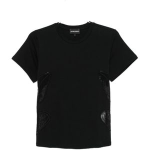 Emporio Armani, Dames, Tops, Zwart, Maat: L Katoen,