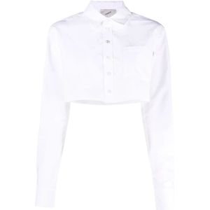 Coperni, Dames, Blouses & Shirts, Wit, Maat: M Katoen,