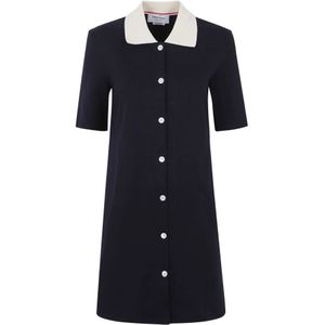 Thom Browne, Dames, Jurken, Blauw, Maat: XS Katoen,