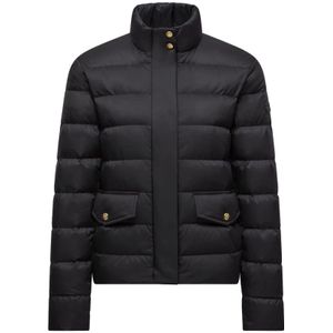 Moncler, Dames, Jassen, Zwart, Maat: XL Poliester,
