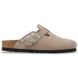 Birkenstock - Boston Rivet Suede Leather Narrow - Schoenen - Beige