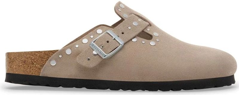 Birkenstock - Boston Rivet Suede Leather Narrow - Schoenen - Beige