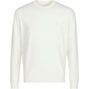 Calvin Klein - Truien - Wit - Wol - Ronde Hals - Reguliere Pasvorm