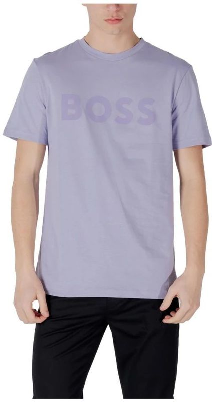 Boss - Bedrukte T-shirt - Lila - Katoen