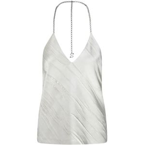 Sportmax, Dames, Tops, Wit, Maat: M Satijn,
