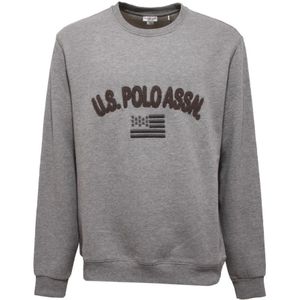 U.s. Polo Assn., Heren, Sweatshirts & Hoodies, Grijs, Maat: 2XL Katoen,