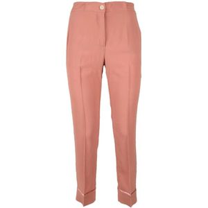 Semicouture, Dames, Broeken, Roze, Maat: S Zijde,