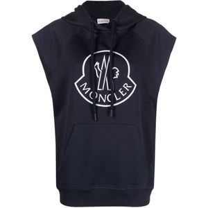 Moncler, Dames, Sweatshirts & Hoodies, Blauw, Maat: M Katoen,