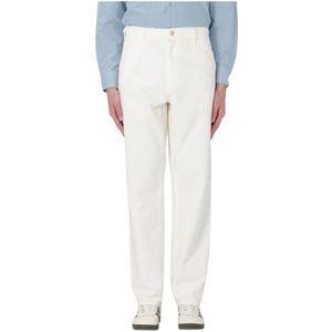 Carhartt Wip, Heren, Broeken, Wit, Maat: W34