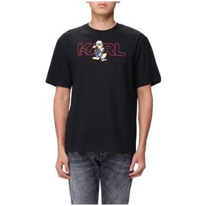 Karl Lagerfeld, Heren, Tops, Zwart, Maat: S Katoen,