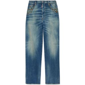 Dsquared2, Heren, Jeans, Blauw, Maat: M Katoen,