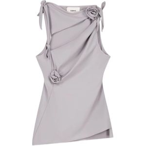 Coperni, Dames, Tops, Grijs, Maat: S Satijn,