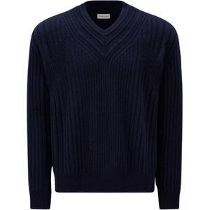 Moncler, Heren, Truien, Blauw, Maat: L Wol,