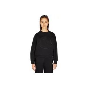 Moncler Sweatshirt met reliëf logo , Black , Dames , Maat: M