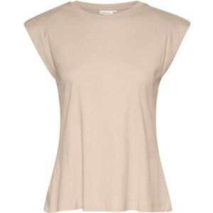 Karen by Simonsen, Dames, Tops, Beige, Maat: 2XL Katoen,