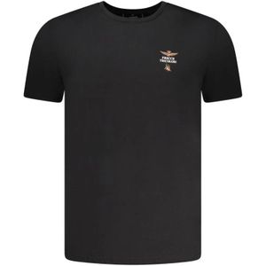 Aeronautica Militare, Heren, Tops, Zwart, Maat: M Katoen,