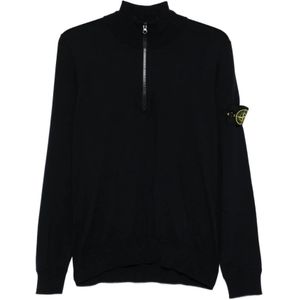 Stone Island, Heren, Truien, Blauw, Maat: L Wol,