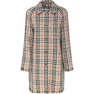 Burberry, Dames, Mantels, Beige, Maat: S Katoen,