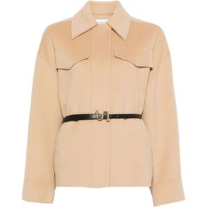 Sportmax, Dames, Jassen, Beige, Maat: XS Wol,