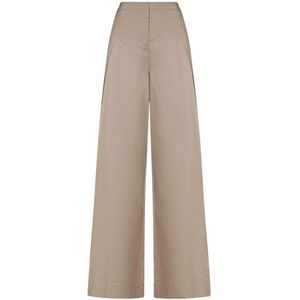 Alberta Ferretti, Dames, Broeken, Beige, Maat: M Katoen,