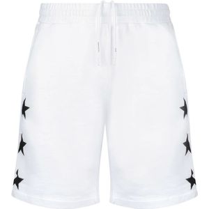 Bermuda Shorts - Wit - Katoen - Wijde Pijpen - Zwarte Sterren