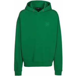 Dolce & Gabbana, Heren, Sweatshirts & Hoodies, Groen, Maat: XL Katoen,