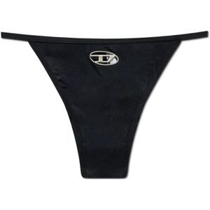 Diesel - Badkleding - Dames - Zwart - Bikini met ovale D-logo plaque
