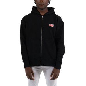 Kenzo, Heren, Sweatshirts & Hoodies, Zwart, Maat: L Katoen,