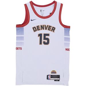 Nike Basketbal Tanktop Swingman Jersey City Edition , White , Heren , Maat: XS