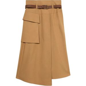 Oltre, Dames, Rokken, Bruin, Maat: S Viscose,