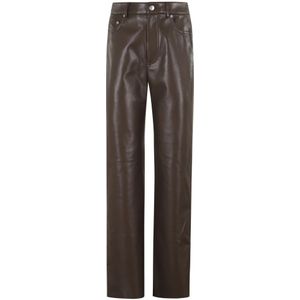 Nanushka, Dames, Broeken, Bruin, Maat: M Leer,