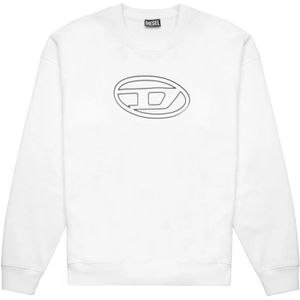 Diesel, Heren, Sweatshirts & Hoodies, Wit, Maat: 2XL