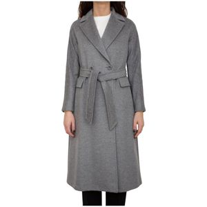 Max Mara, Dames, Mantels, Grijs, Maat: S Wol,